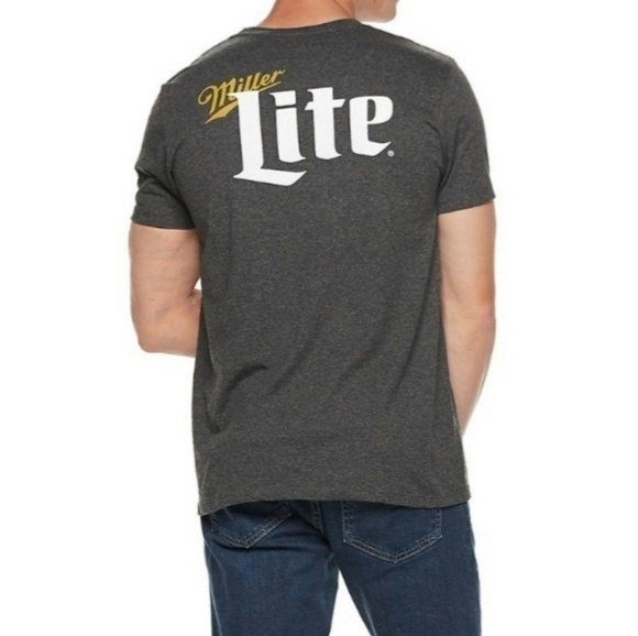 Miller Lite Beer Dark Gray Short Sleeve Tee Shirt Size Small NWOT - Picture 2 of 7